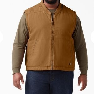 Dickies Men's High Pile Fleece Lined Duck Vest Size 2X